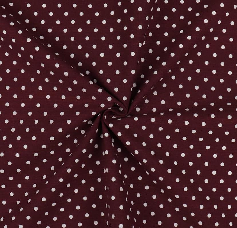 AIRWILL, Cotton Maroon Dot Designed Polka Dots Pattern Long Door - 4x9ft Curtains - (Pack of 2 pcs) - Maroon view 3