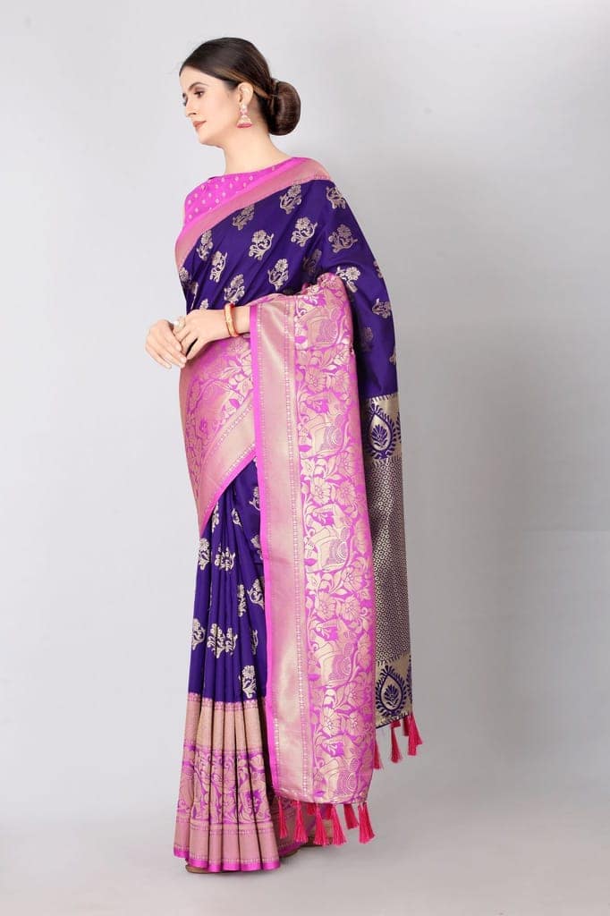 Designer Heavy Border Weaving Work With Rich Pallu and Jalar view 2