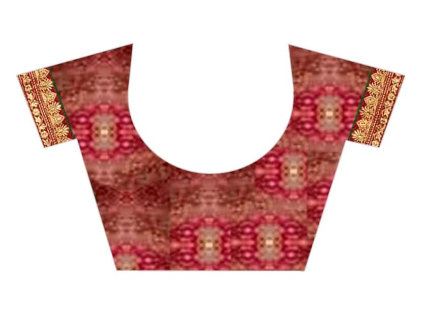 HHK Fashion Women's Work Vichitra Silk 5.5 Meter Saree with Unstitched Blouse Piece view 2
