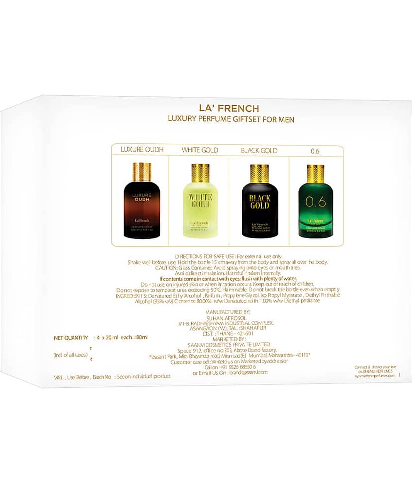 LA FRENCH Eau De Parfum (EDP) Woody,Warm and Spicy,Smoky Strong -Fragrance For Men ( Pack of 4 ) view 2
