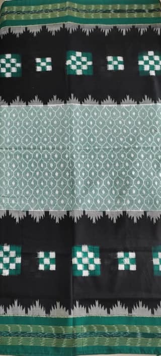Sambalpuri Plain Border Pure Cotton Pasapalli Saree