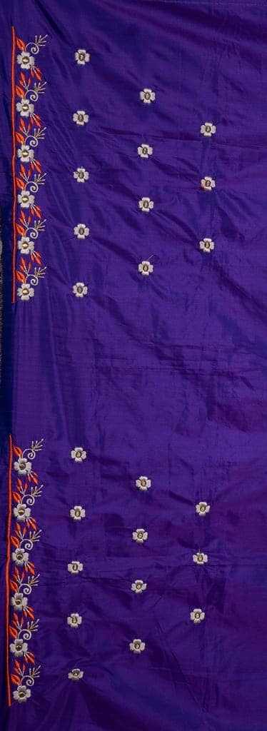 "Embroidered Blouse Fabric with Floral Design" view 4
