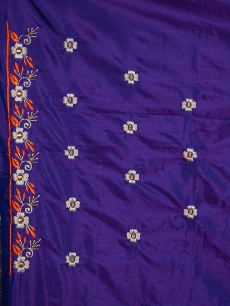 "Embroidered Blouse Fabric with Floral Design" view 5