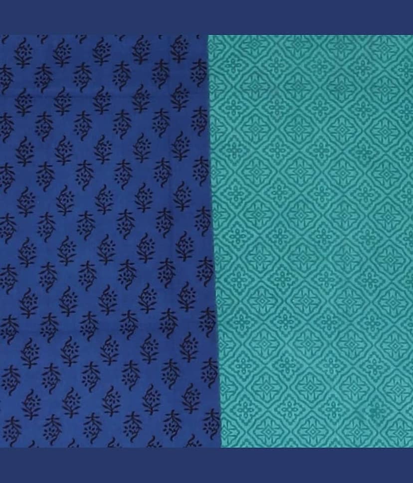 PETROSOLY Cotton 1 Double Queen Bedsheet with 2 Pillow Covers ( Blue ) view 2