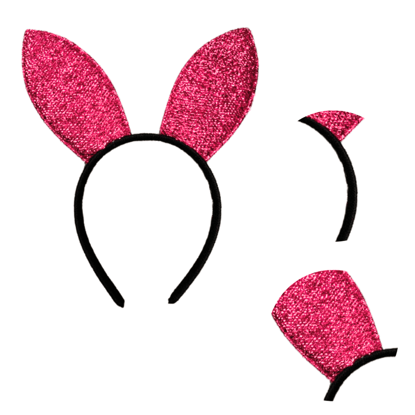 Play Boy Bunny Ears Shimmery Light Pink Headband - 1PC view 2