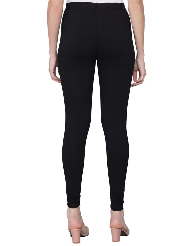SOFT COLORS Women's Skinny Fit Ethnic Wear Churidar Leggings (Black) view 3