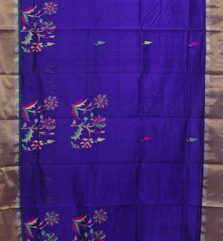 Handloom Chanderi Pattu Silk Saree view 3