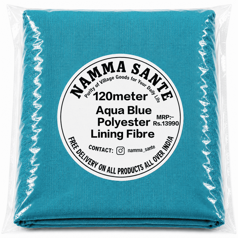 Aqua Blue Polyester Lining Fibre (Chhota Panna), Aqua Blue Polyester Lining Fabric (Chhota Panna), Light Aqua Blue Lining Fabric (Chhota Panna), Aqua Blue Polyester Fabric (Chhota Panna), Aqua Blue Polyester Inner Lining (Chhota Panna) view 4