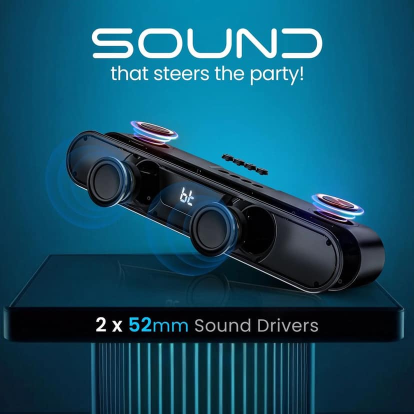 Hammer BeatBox 24W Output Bluetooth Soundbar With RGB Lights and Upto 8 Hours Playtime view 6