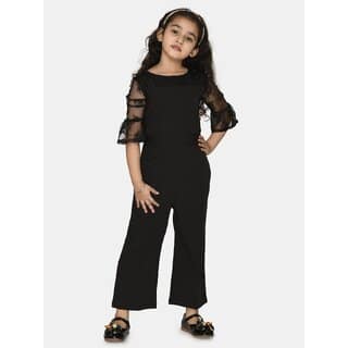 Kids Cave Solid Girls Jumpsuit