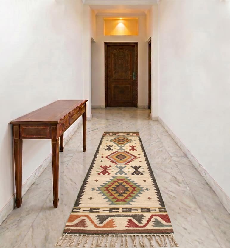 Handcrafted Wollen Panja Dari Floor Runner