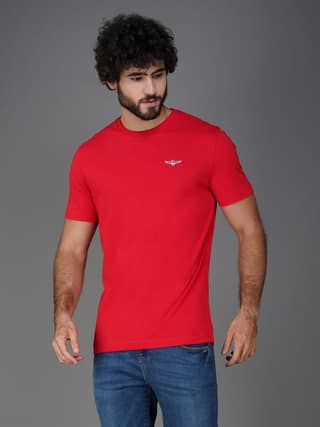 Men's Casual Cotton Jersey Tee Red