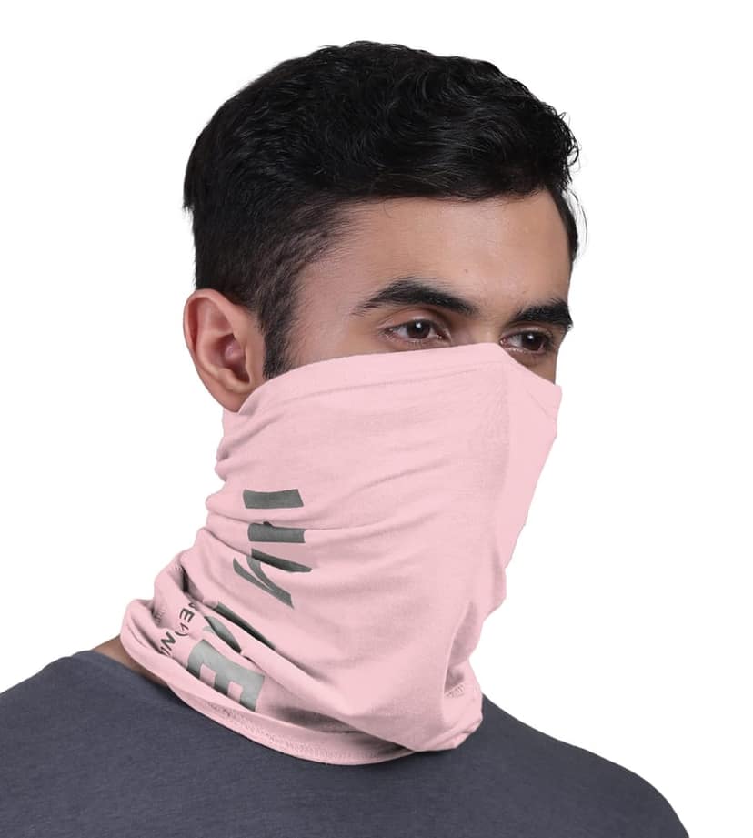 FREECULTR Unisex Bamboo Bandana, Anti Microbial Super Soft & Comfort Fit, Breathable Multipurpose Headband, Face Mask for Dust Protection and Sun - Printed Pack of 3-Charcoal,Pastle Peach,White view 2