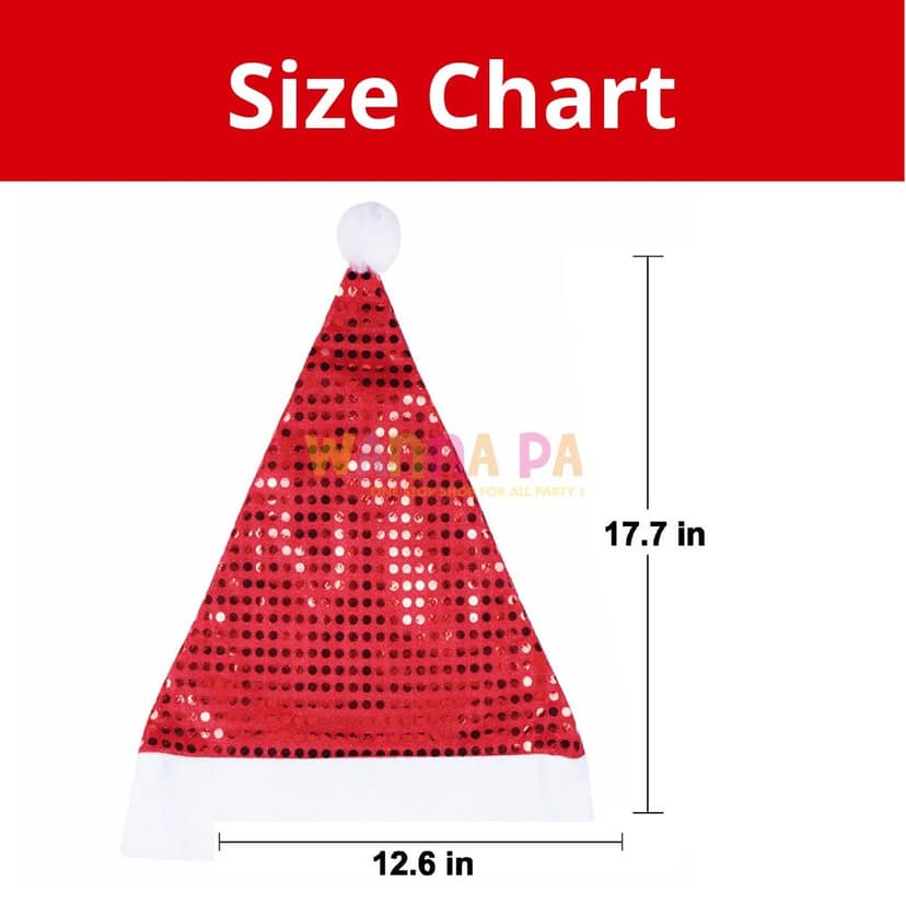 Red Sequin Santa Hat-1PC view 2