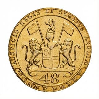 1/48 Rupees 1794 Madras Presidency, India old Gold-plated Fantasy Coin Series view 2
