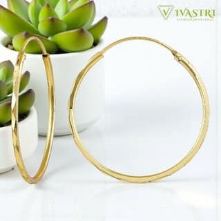 Vivastri Fancy 1 Gram Gold Plated Alloy Hoop Earrings for Women Girls - VIVA2847ERG