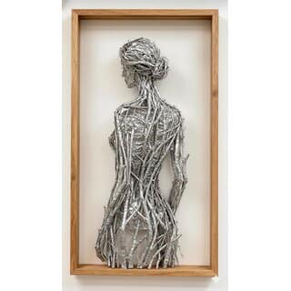 Contemporary Metallic Colour Wall Sculpture - Handcrafted Female Figure Art