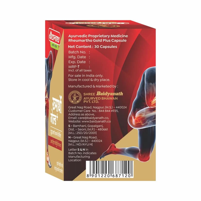 Baidyanath Rheumartho Gold plus 30 Cap view 2