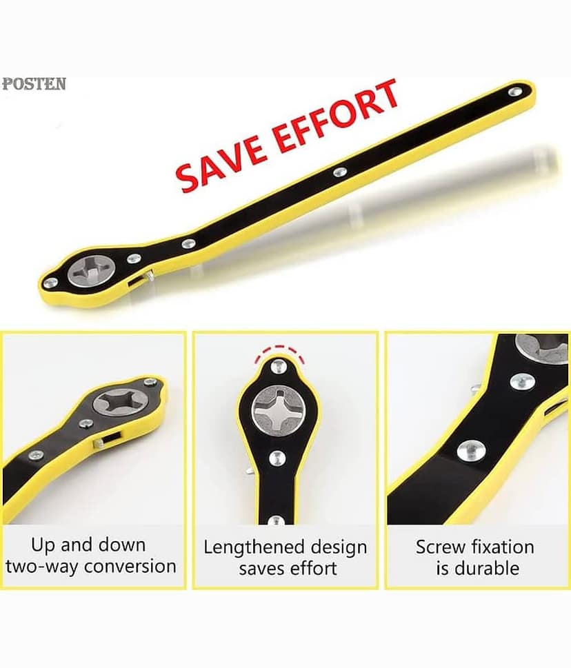 Universal Car Jack Ratchet Wrench|360 forward and reverse knob Labor-Saving design|Scissor Jack Lift Speed Handle Tool|Jack Lug Handle Tool|Tire Wheel Jack Wrench view 2