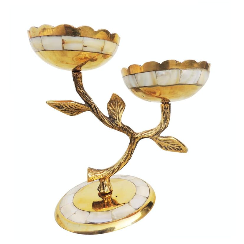 Brass Decorative Tree Candle Stand, Height : 6.5 Inch (ZMAS503 A) view 3