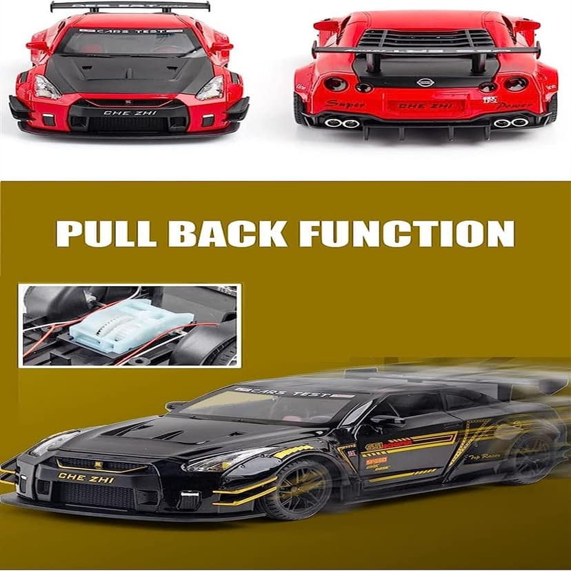 1:24 For Nissan GTR R35 Sports Car Alloy Model Car Kids Toy Car Diecasts & Toy Vehicles Toy Cars Strong Pull-back Sound view 2