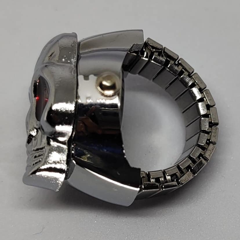 YAKH Chrome Skull (Red Eyes) Ring Watch view 2