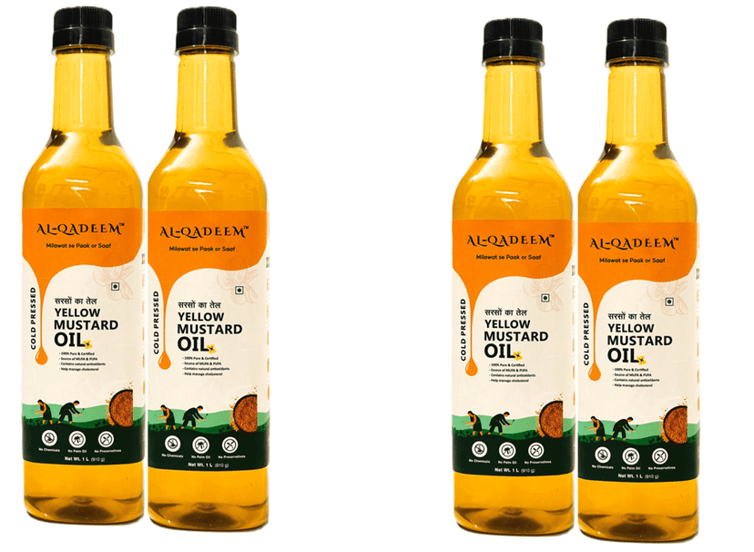 Premium Cold-Pressed Yellow Mustard Oil – 100% Pure & Certified | Heart Health & Skin - Pack of 4 view 3