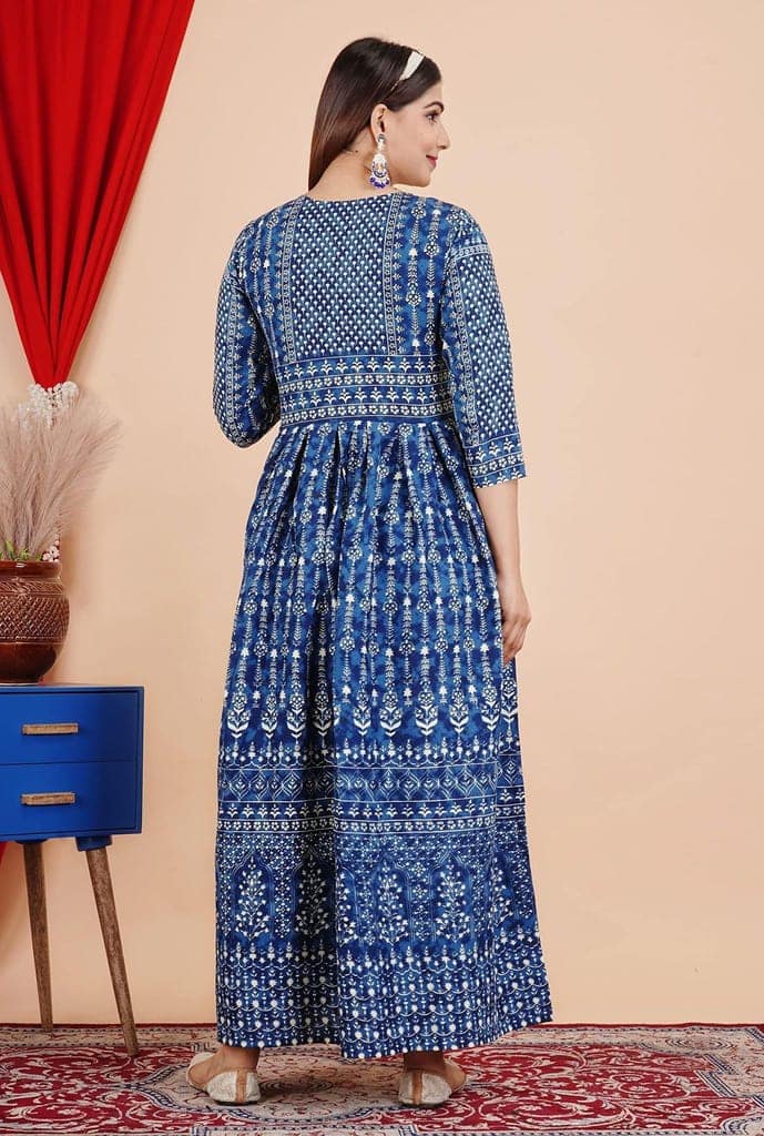 MANMAYEE Women's Rayon Sitara Work Long Kurti Gown | A-Line Kurti view 3