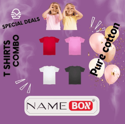 NameBox - Round Neck T Shirts for Kids (Pack of 4), Size - 38 (S)