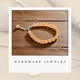 Techiefox Elegant Amber-Toned Beaded Bracelet for Women and Girls Handcrafted Fashion Jewelry with Adjustable Chain view 2