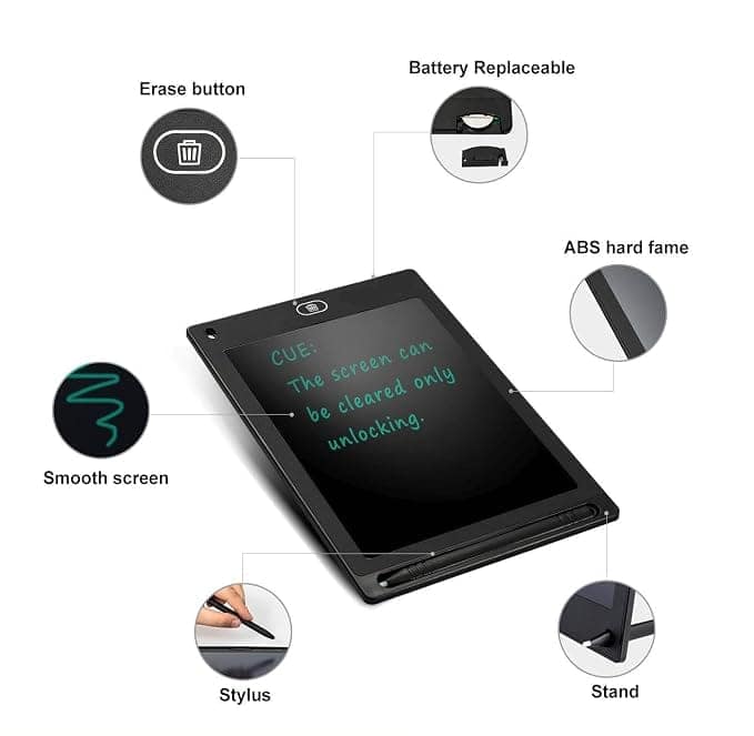 8.5 Inch LCD Writing Tablet, Portable Electronic Digital Drawing Pad for Kids & Adults (Black) view 3