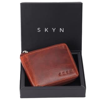 SKYN Genuine Leather Wallet for Men – Minimalist Bifold RFID Blocking Wallet with Multiple Card Slots, Cash Compartment & Gift Box