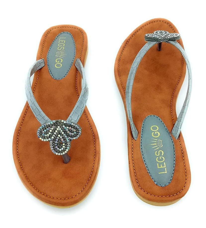 LEGS GO Greyk Straps Stylish Flats for women , Casual and Ethnic Wear view 4