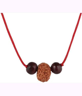 Astrodidi 9 Mukhi Indonesian Java Rudraksha (Small Size) With Red Chandan Beads