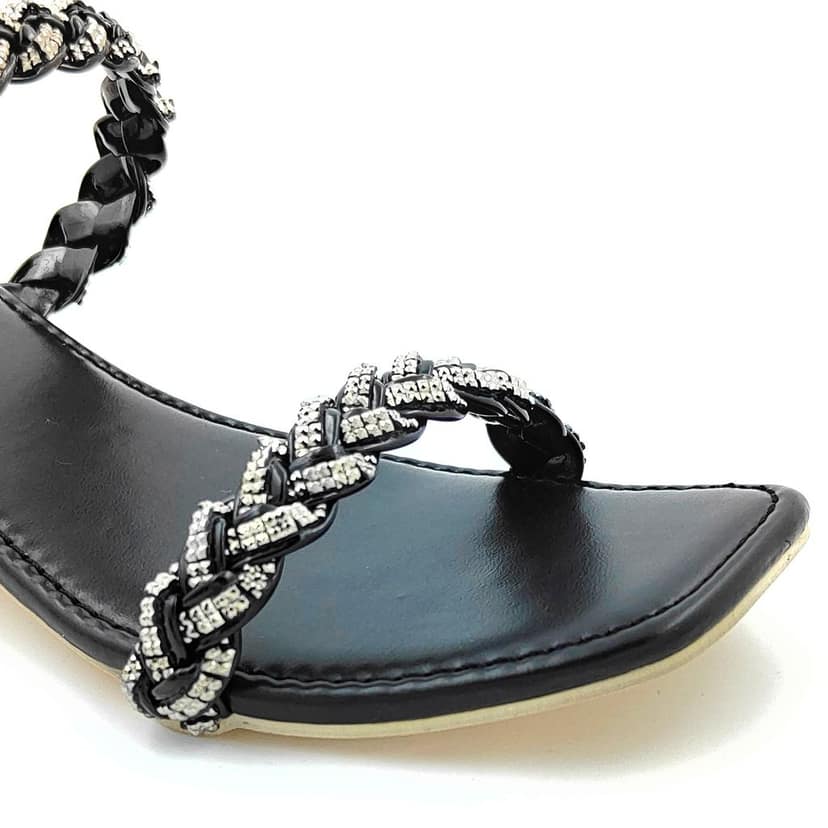 LEGS GO Black Open Toe Sandals for women , Casual and Ethnic Wear Women Sandals view 5