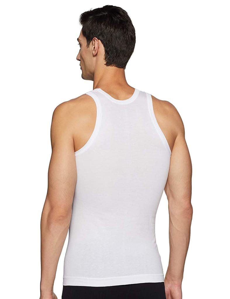 Standard Cotton Sleeveless White Vests (Combo OF 10) view 3