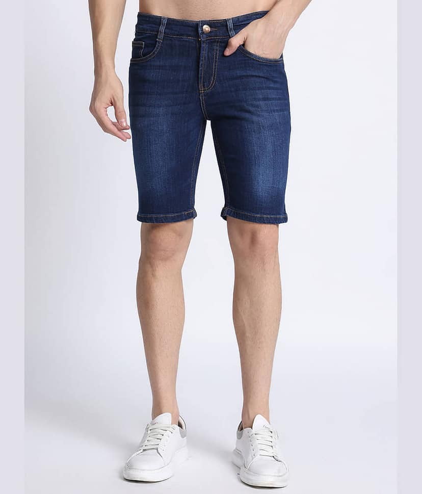 plounge Blue Denim Men's Shorts ( Pack of 1 )