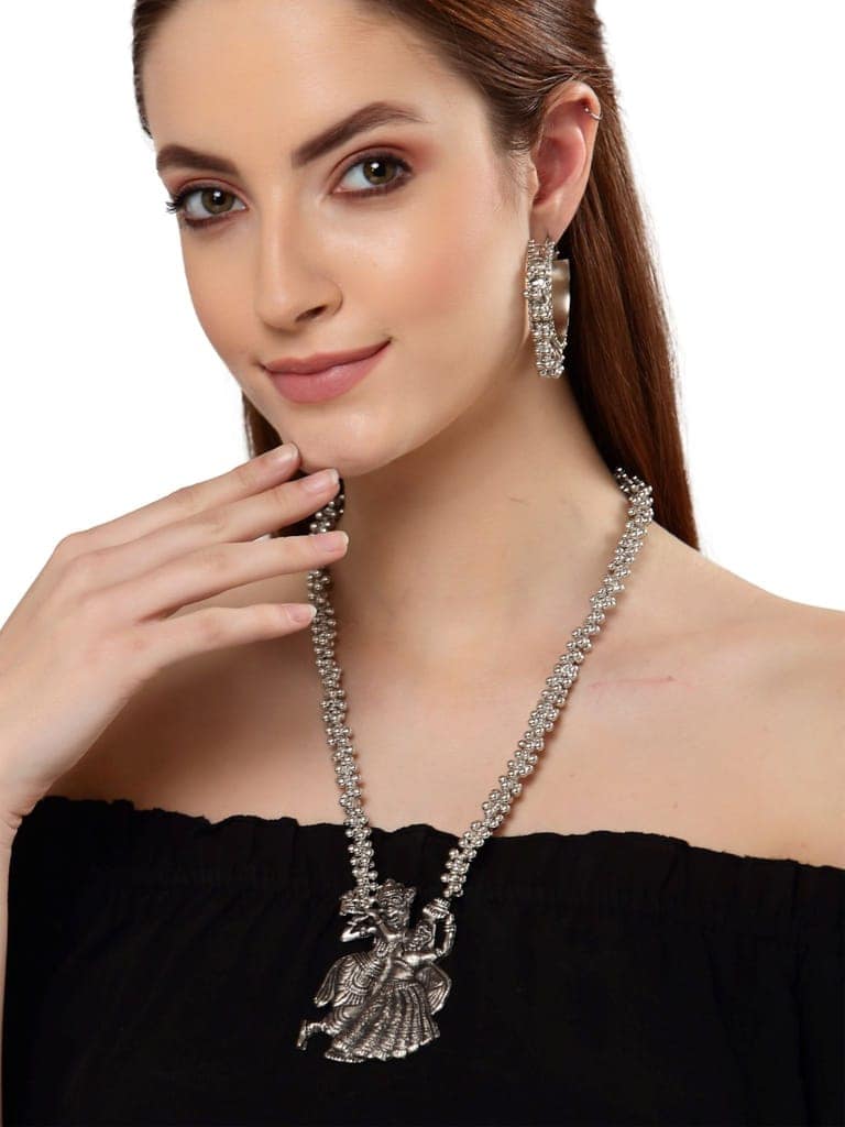 Pujvi Fashions Oxidised Radha Krishan Bali view 2