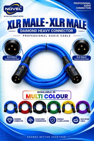 NOVEL XLR MALE - XLR MALE DIAMOND CONNECTOR HEAVY CABLE 10 YARD