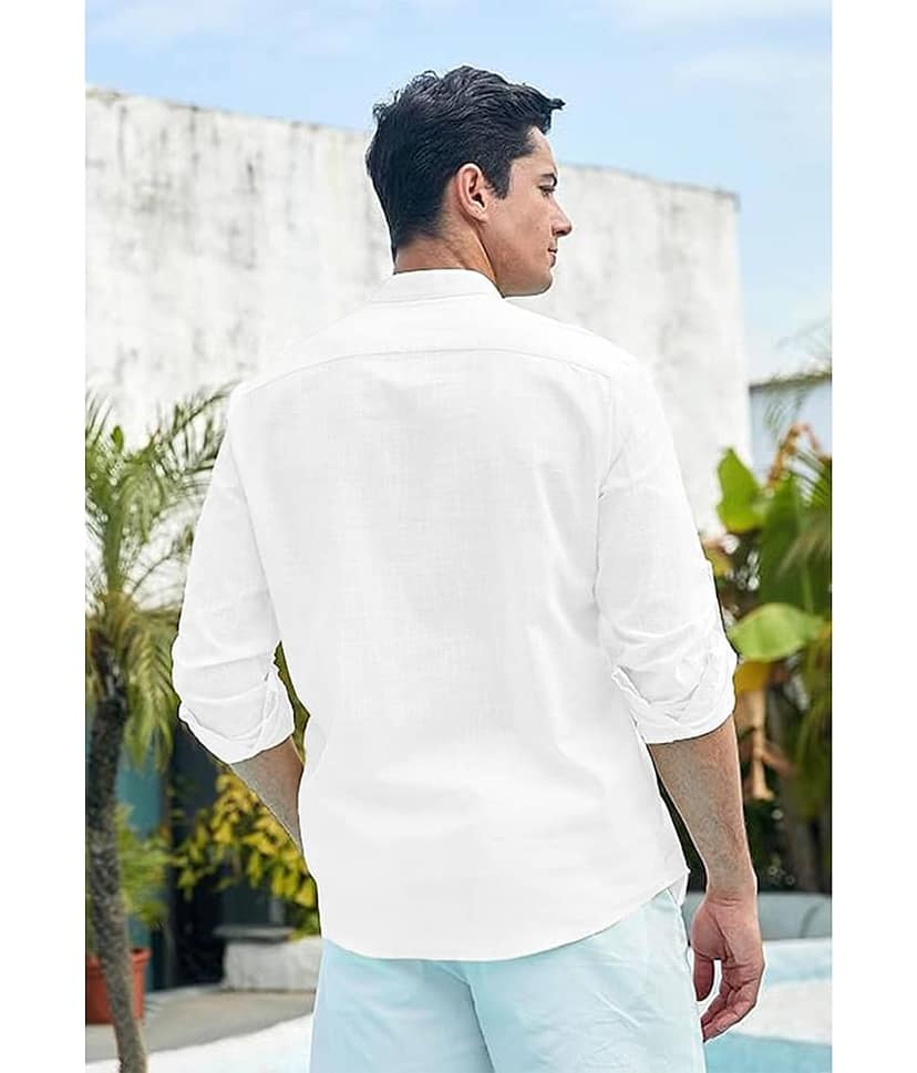 UNI VIBE Dark Green Cotton Men's Shirt Style Kurta ( Pack of 1 ) view 2