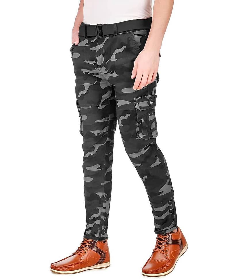 Reoutlook Regular Flat Men's Cargos - Black ( Pack of 1 ) view 2