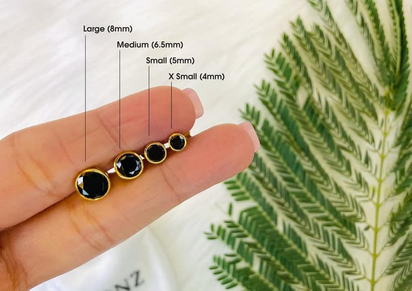 Black Brilliant Bezel Men's Ear Stud (1 Pc Only) view 5