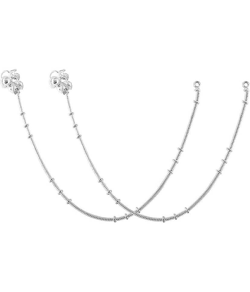 HEER COLLECTION - Silver Anklets ( Pack of 2 ) view 2