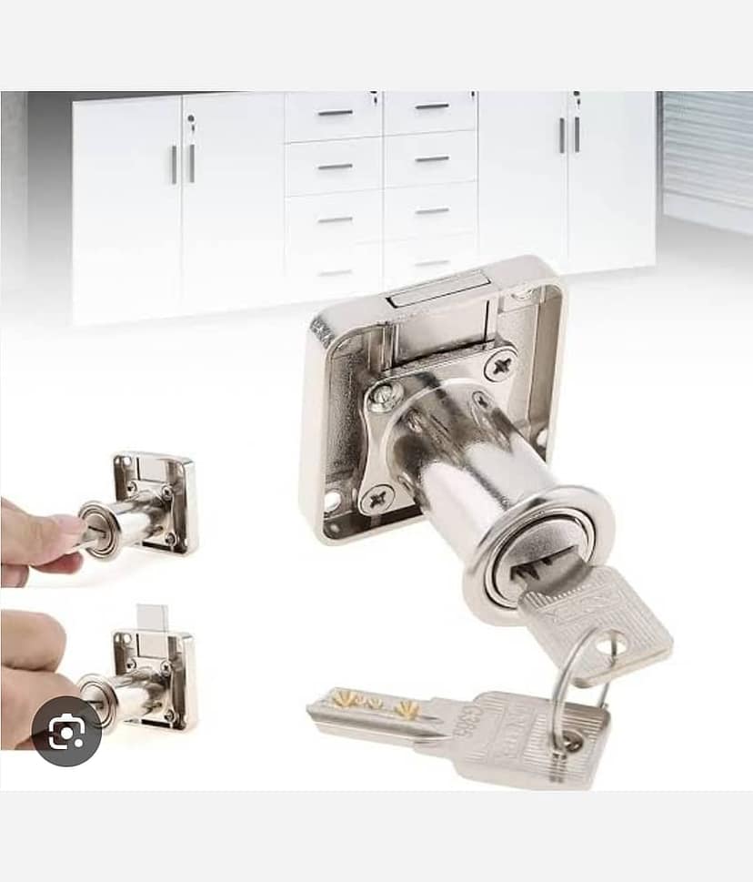 Adison drawer lock pack of 2 with 2 extra keys stainless steel and with all accessories like screws plate