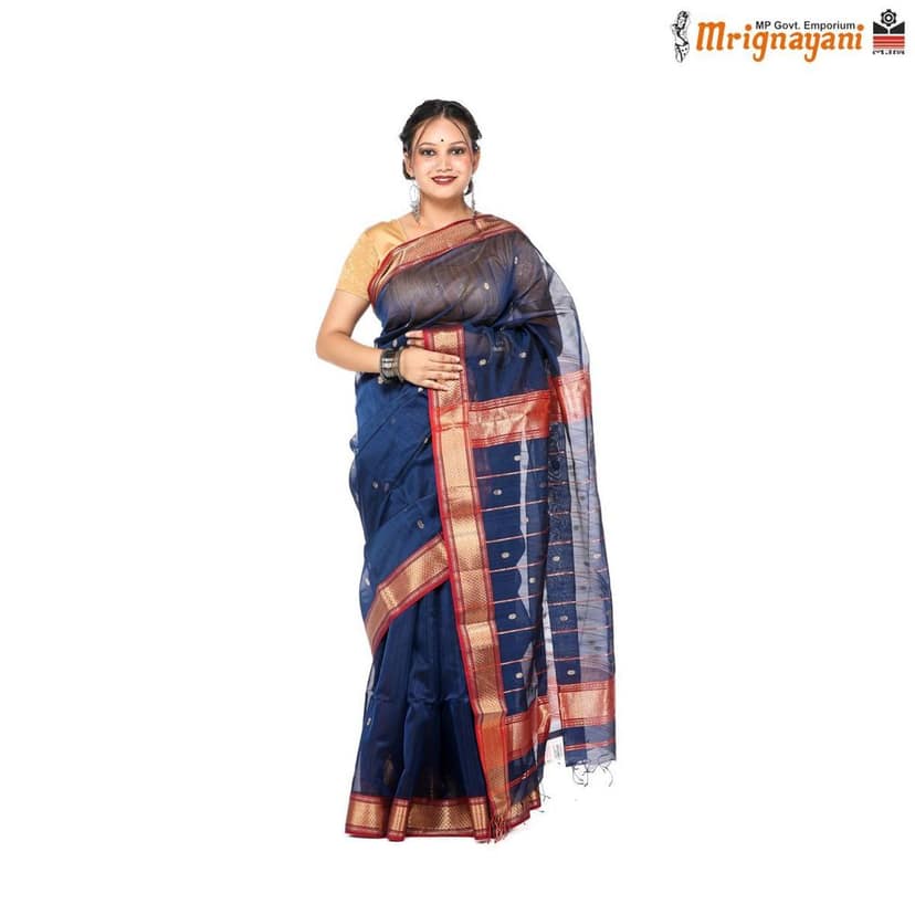 HANDLOOM MAHESHWARI SILK SAREE WITH BLOUSE (SKU - 1S0101020422, SAREE-1149) view 2