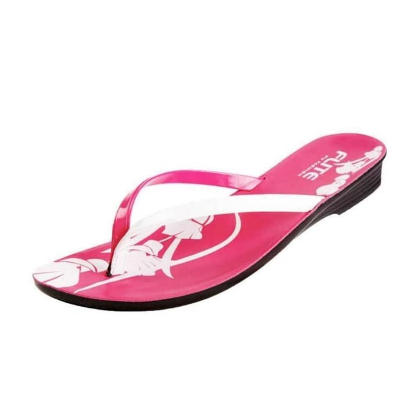 FLITE Women's Pink and White PU Slippers PUL-05