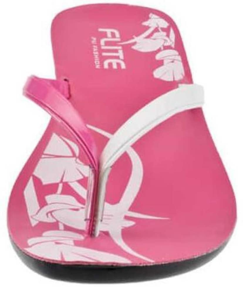 FLITE Women's Pink and White PU Slippers PUL-05 view 3