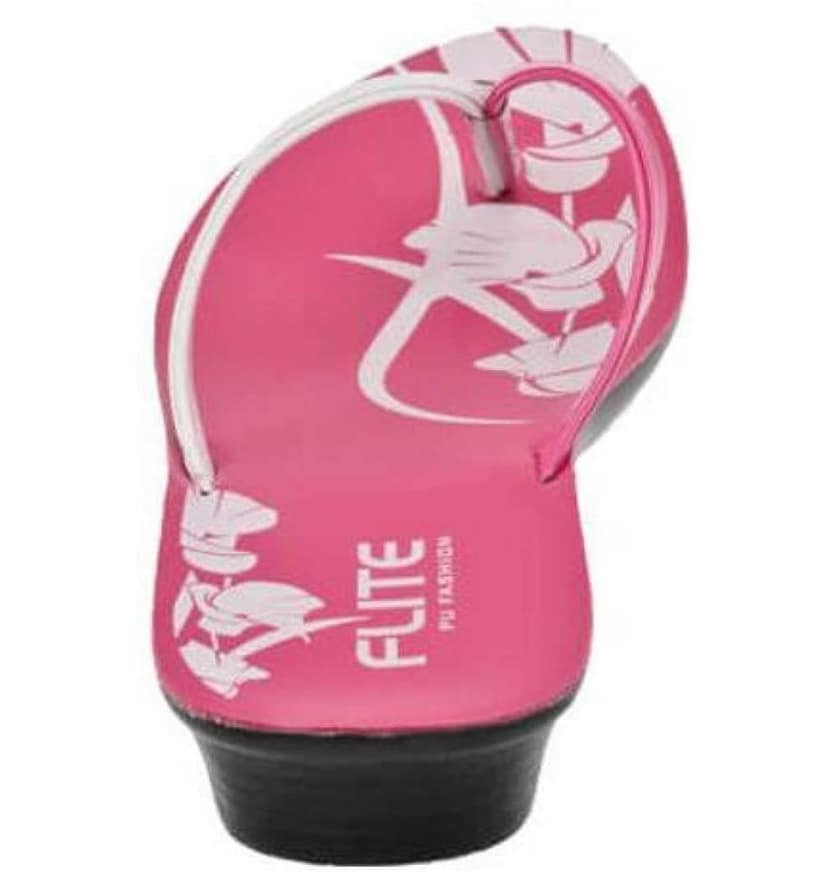 FLITE Women's Pink and White PU Slippers PUL-05 view 5
