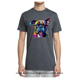 Trishoolin "Colourful Dog..." Abstract Theme Graphic T-Shirt (Design 10292MB) | Cotton Regular Fit Crew Neck Tee | Pack of 1