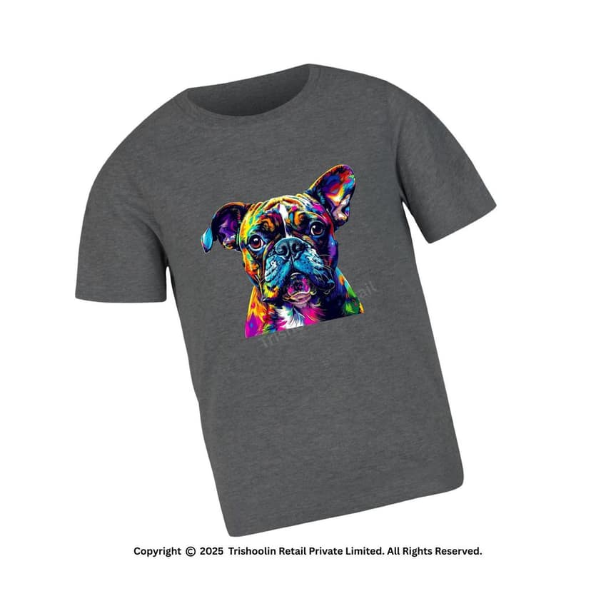 Trishoolin "Colourful Dog..." Abstract Theme Graphic T-Shirt (Design 10292MB) | Cotton Regular Fit Crew Neck Tee | Pack of 1 view 2